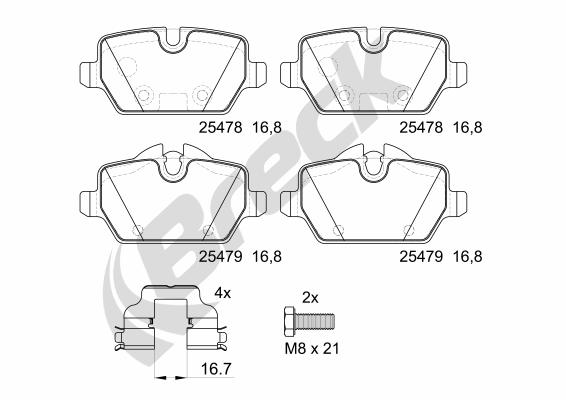 Set placute frana,frana disc 25478 00 704 00 BRECK